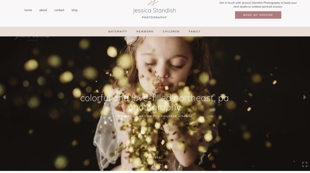 Jessica Standish Photography website makeover